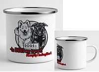 Emaljmugg -In dogs we trust! 215:-
